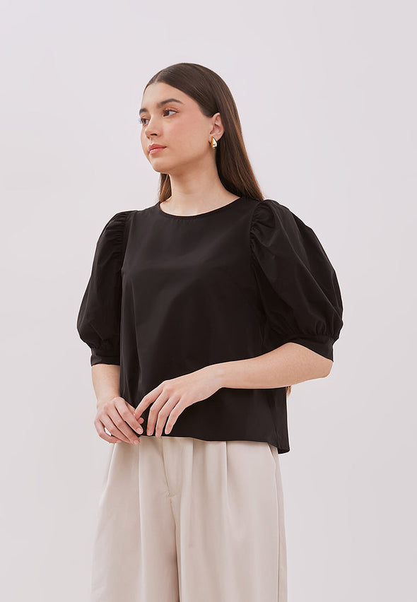 Women's Black Short Sleeved Blouse