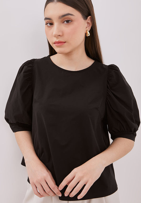 Women's Black Short Sleeved Blouse