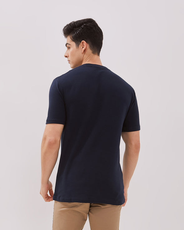 Men's Blue Waffle Short Sleeve T-Shirt