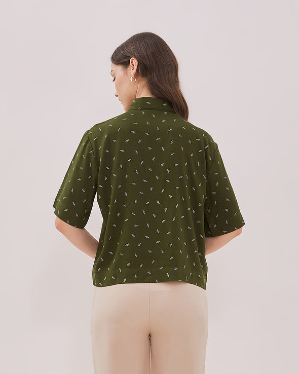 Women's Green Boxy Shirt