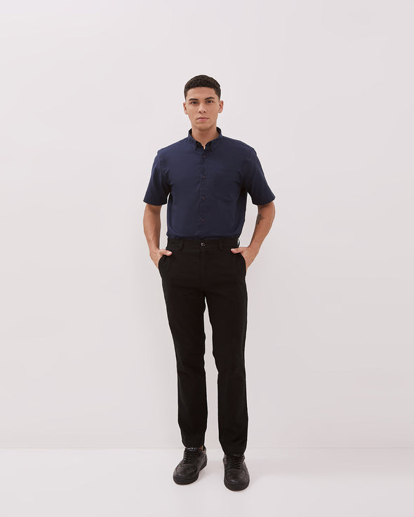Men's Black Chinos Long Pants