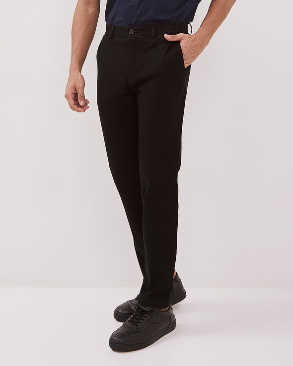 Men's Black Chinos Long Pants