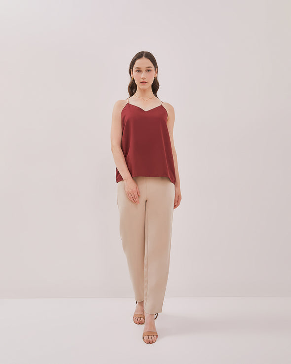 Women's Red V-Neck Tank Top