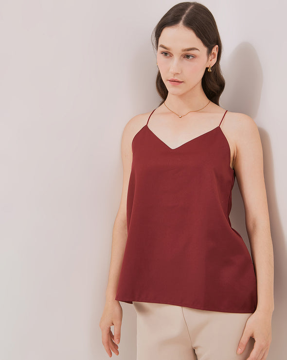 Women's Red V-Neck Tank Top