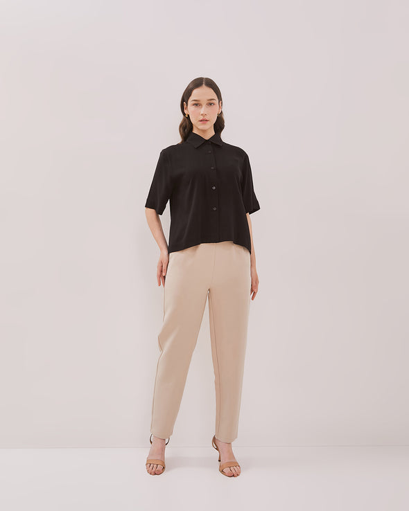 Women's Black Boxy Shirt