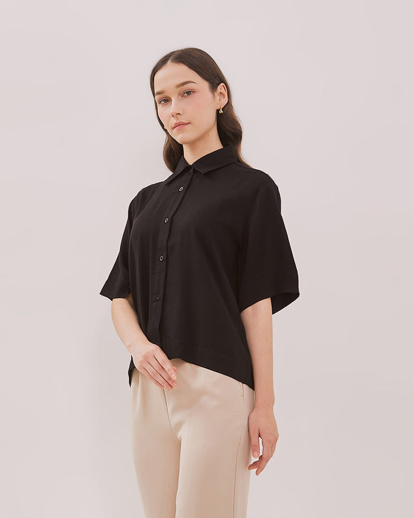 Women's Black Boxy Shirt