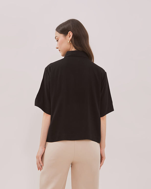 Women's Black Boxy Shirt