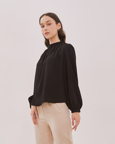 Women's Black Long Sleeve Blouse