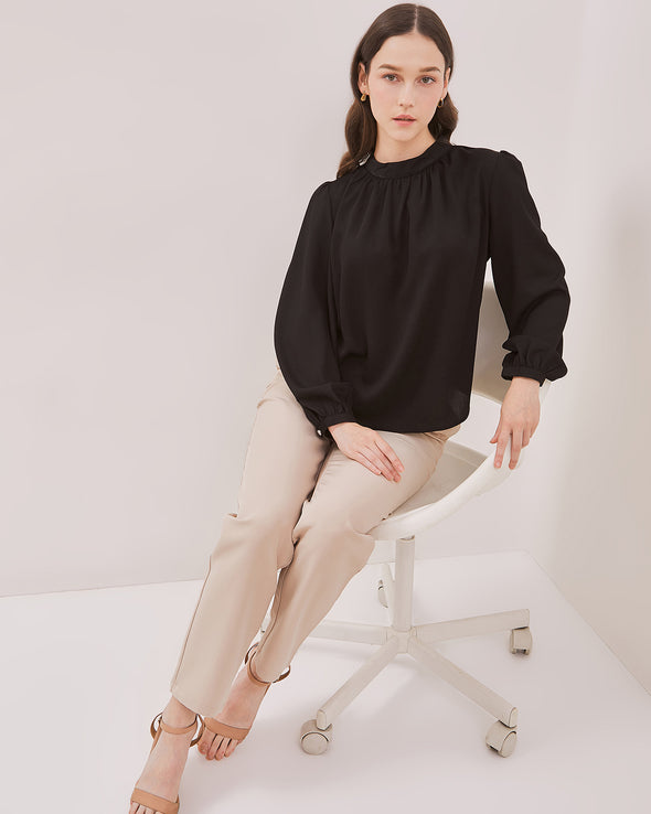 Women's Black Long Sleeve Blouse