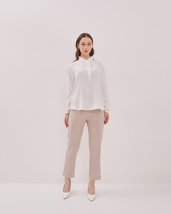 Women's White Long Sleeve Shirt