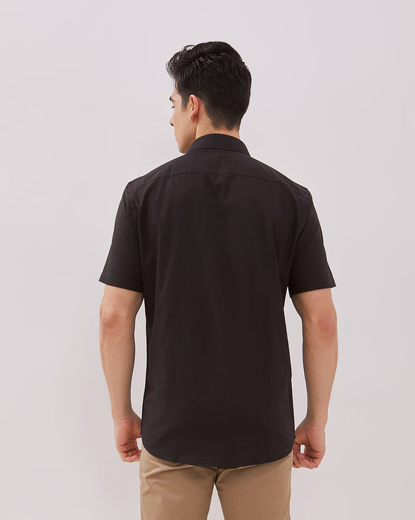Men's Plain Black Sleeve Shirt