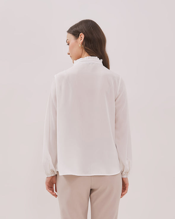 Women's White Long Sleeve Shirt