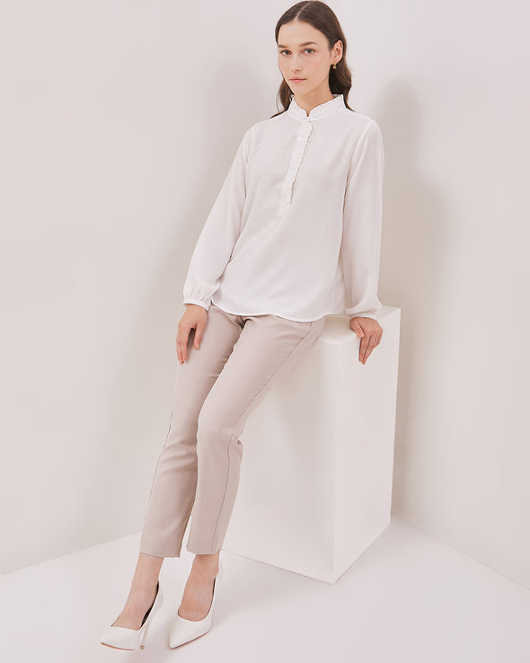 Women's White Long Sleeve Shirt