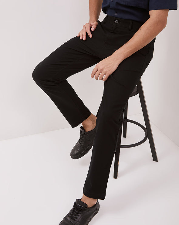 Men's Black Chinos Long Pants
