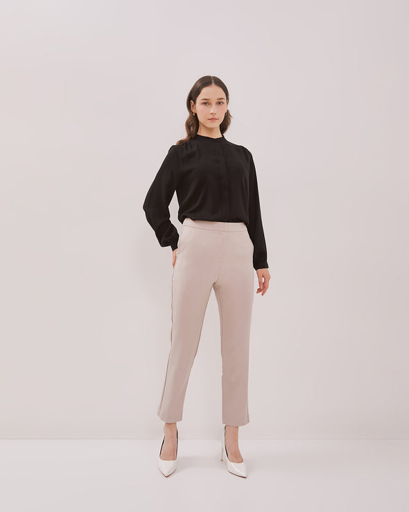 Women's Black Shanghai Collar Shirt