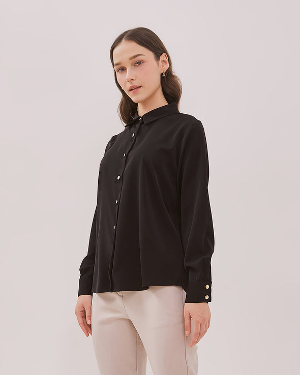 Women's Black Long Sleeve Shirt