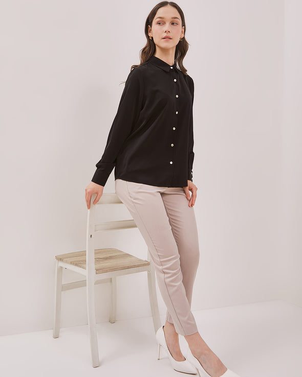 Women's Black Long Sleeve Shirt