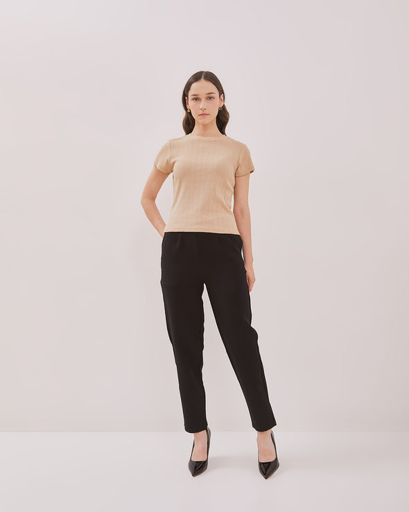 Women's Cream Knit T-Shirt