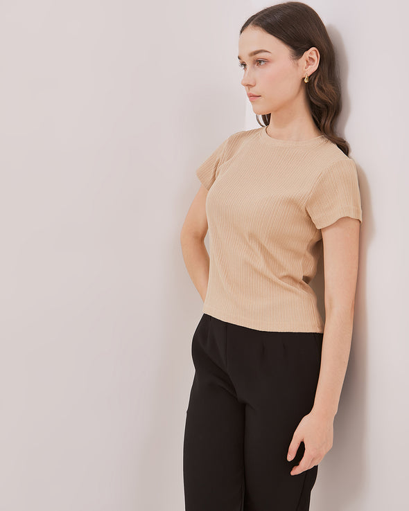 Women's Cream Knit T-Shirt