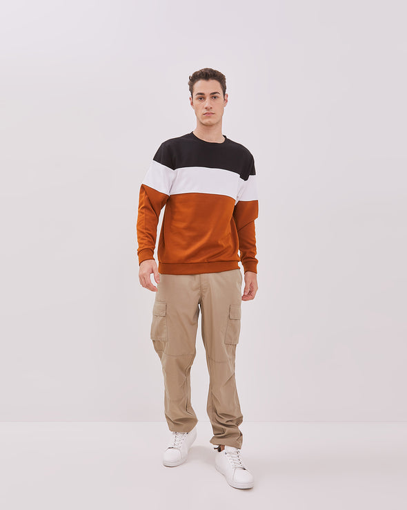 Black And White Color Combination Sweatshirt For Men