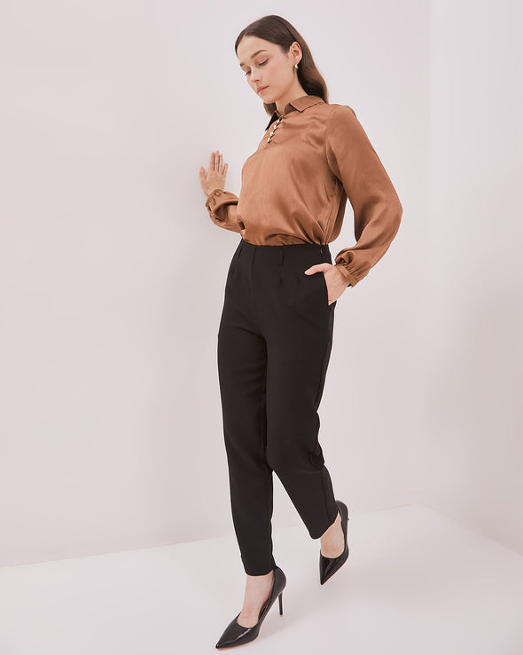 Women's Black Slim Fit Trousers