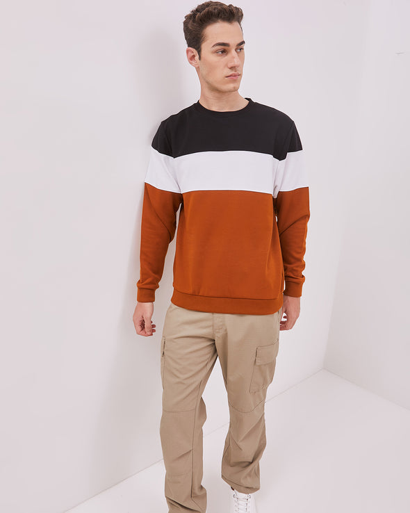 Black And White Color Combination Sweatshirt For Men