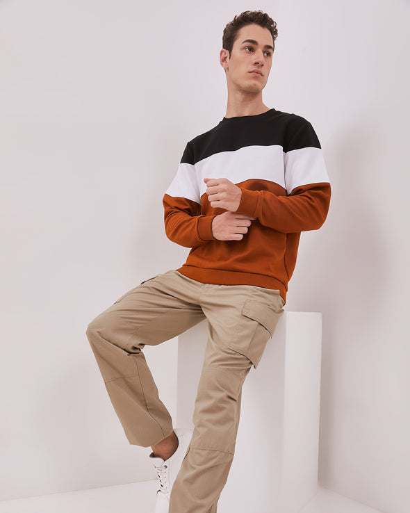 Black And White Color Combination Sweatshirt For Men