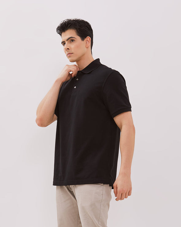 Black Short Sleeved Polo T-Shirt