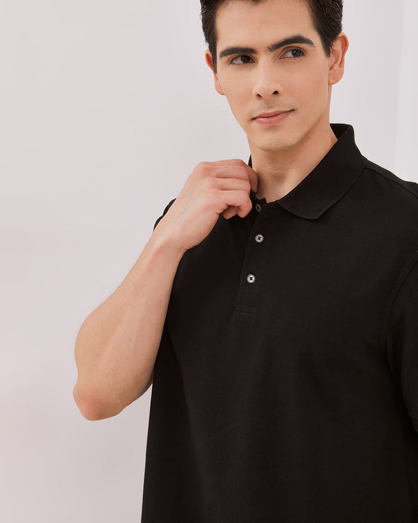Black Short Sleeved Polo T-Shirt