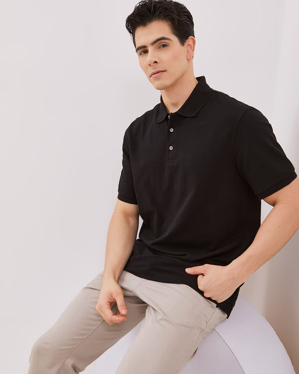 Black Short Sleeved Polo T-Shirt