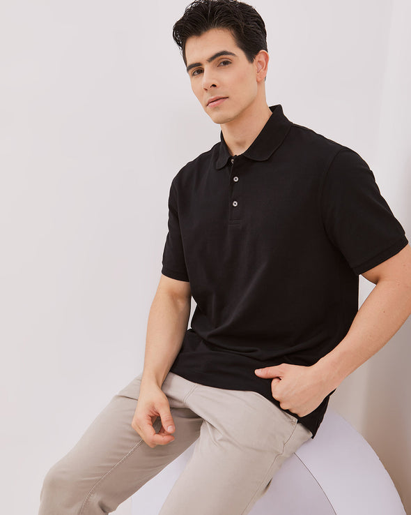 Black Short Sleeved Polo T-Shirt