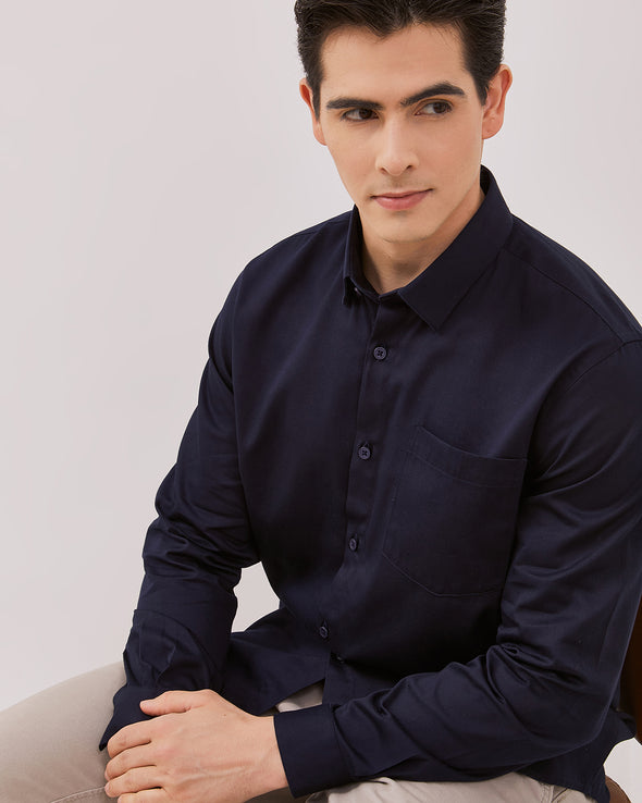 Men's Navy Long Sleeve Shirt