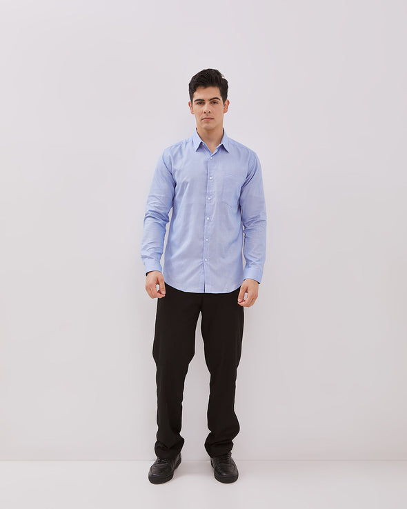 Men's Blue Long Sleeve Shirt