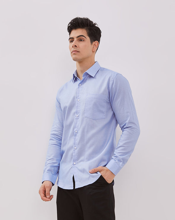 Men's Blue Long Sleeve Shirt