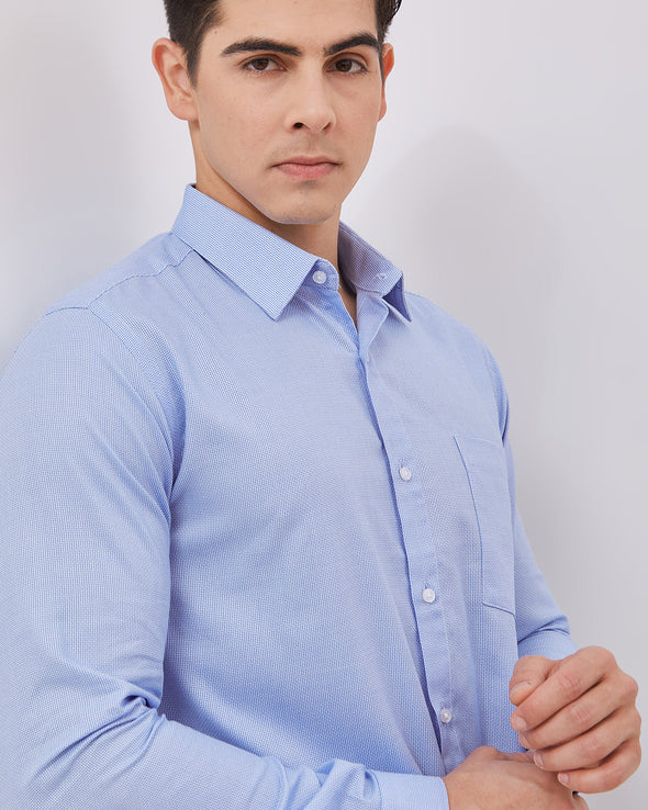 Men's Blue Long Sleeve Shirt