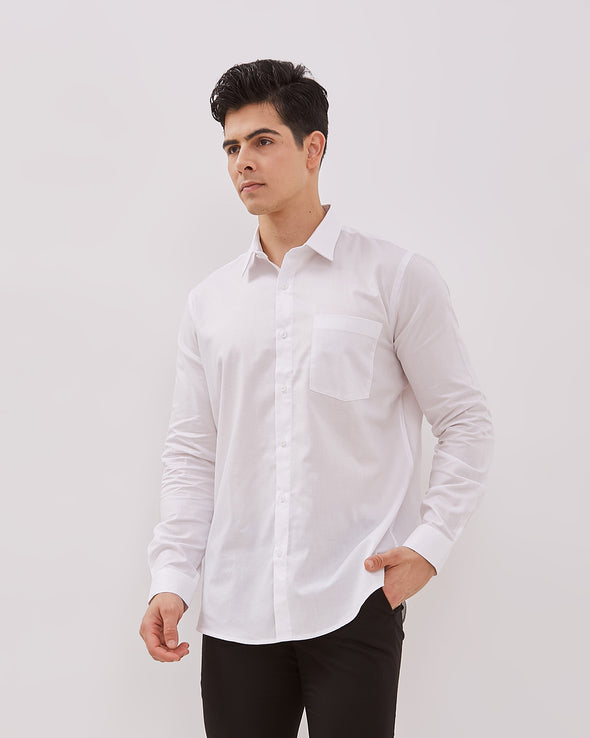 Men's White Long Sleeve Shirt