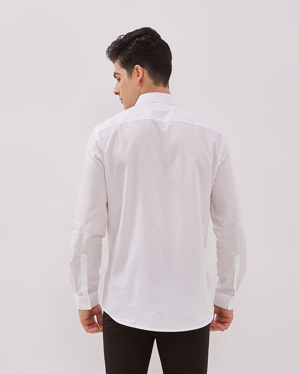 Men's White Long Sleeve Shirt