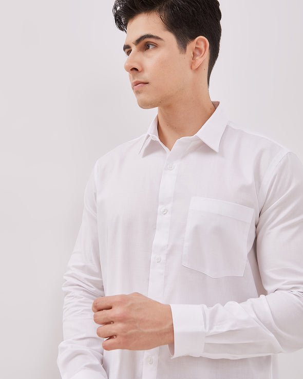 Men's White Long Sleeve Shirt