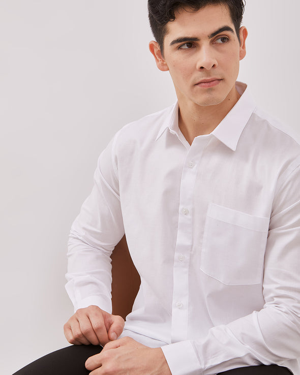 Men's White Long Sleeve Shirt