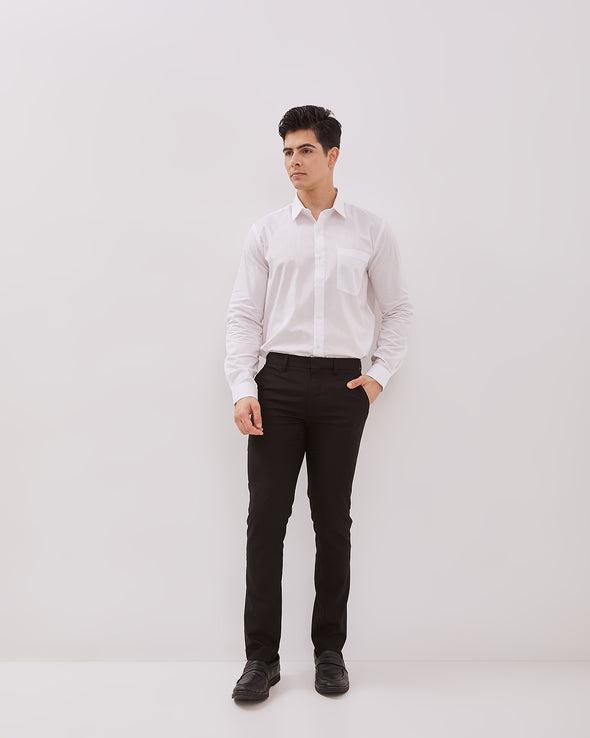 Men's Black Stretch Formal Trousers