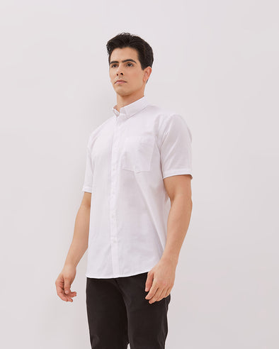 Men's White Short Sleeved Shirt