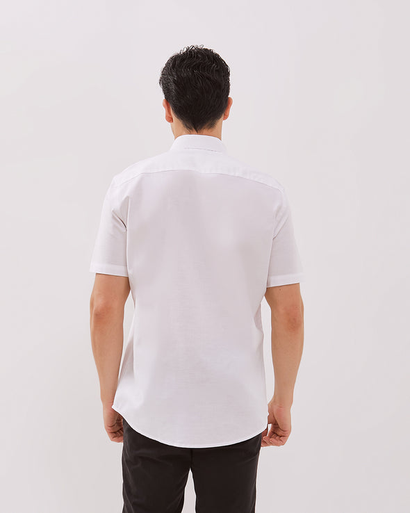 Men's White Short Sleeved Shirt