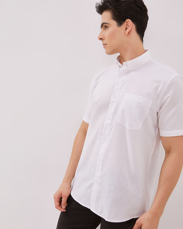 Men's White Short Sleeved Shirt