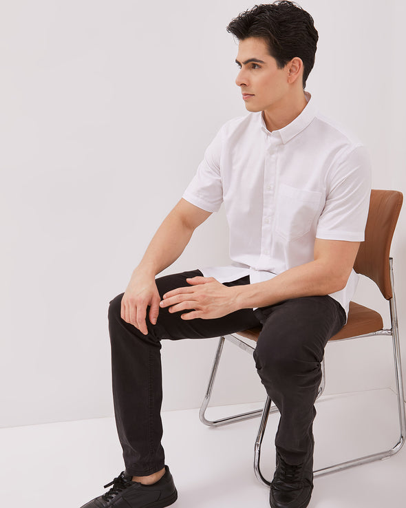 Men's Blue Short Sleeved Shirt