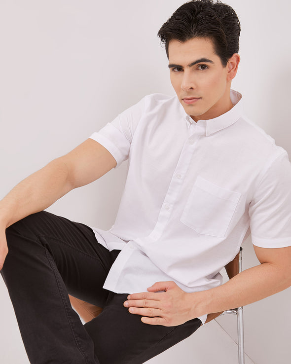 Men's Blue Short Sleeved Shirt