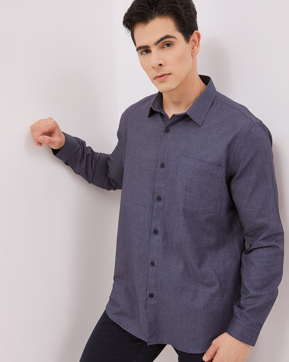 Men's Navy Blue Short Sleeved Shirt