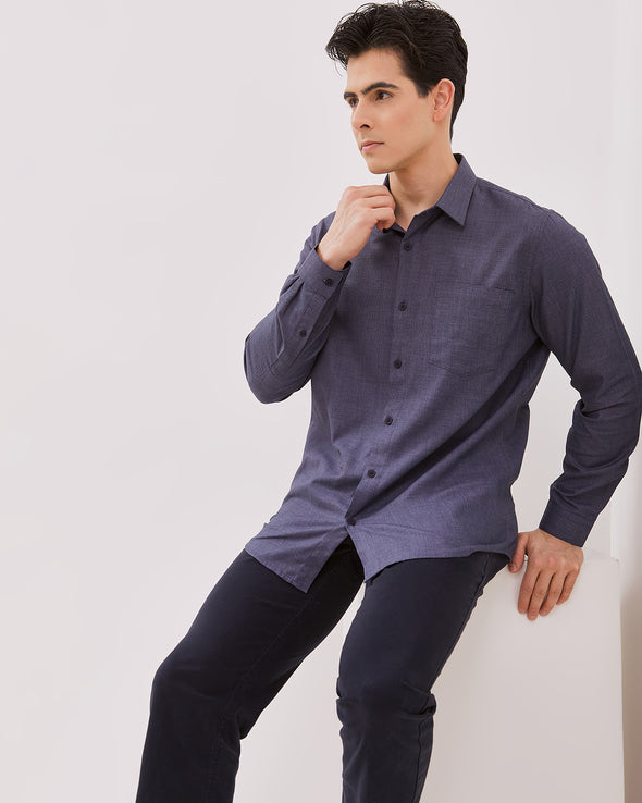 Men's Navy Blue Short Sleeved Shirt