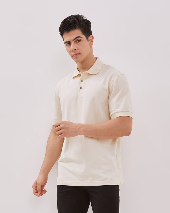 Men's Cream Polo Shirt