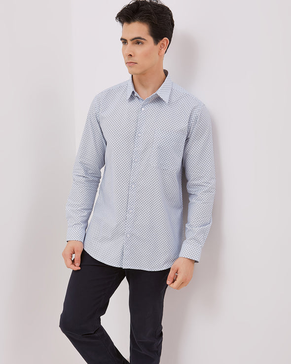 Men's Blue Long Sleeved Shirt