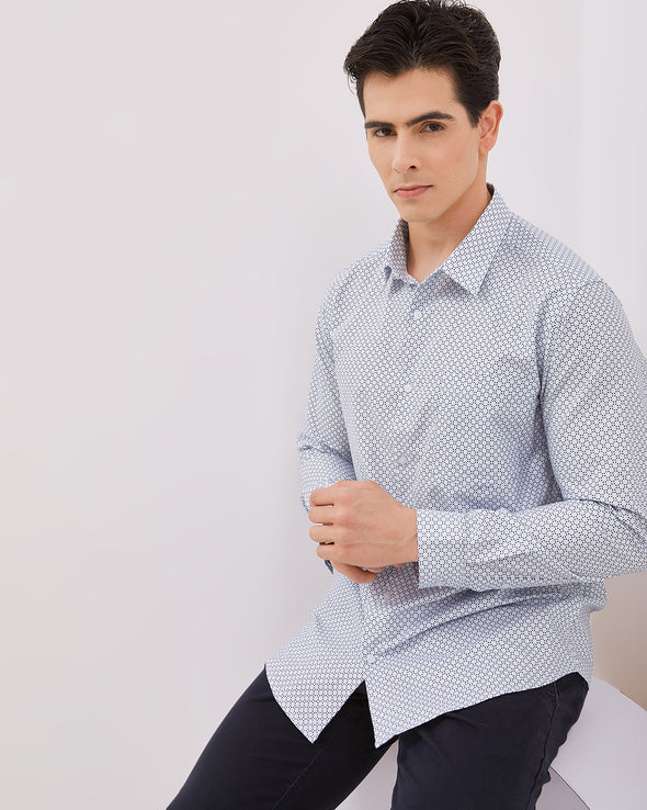 Men's Blue Long Sleeved Shirt
